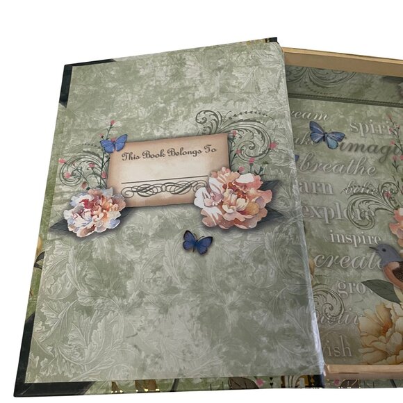 Inspirational Hardcover Journal With Floral & Butterfly Design Gold Accents Line - Picture 4 of 16